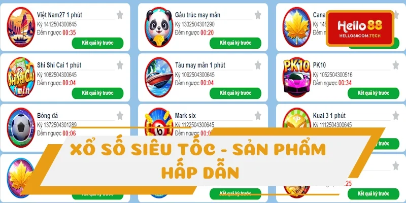 Xổ số siêu tốc là sản phẩm chơi nhanh, tỷ lệ thưởng lớn